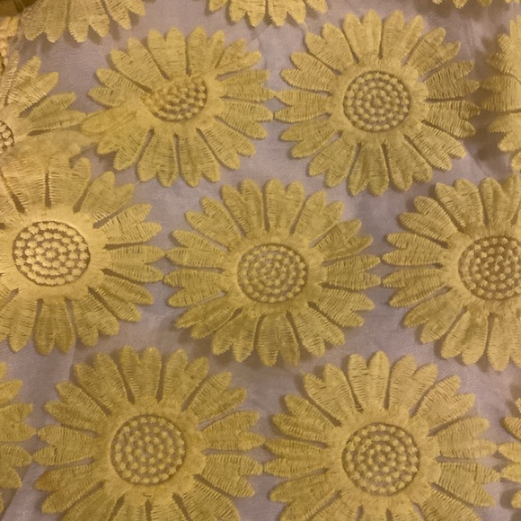 Crochet Sleeveless Yellow Daisy Sheath Dress - Picture 3 of 4